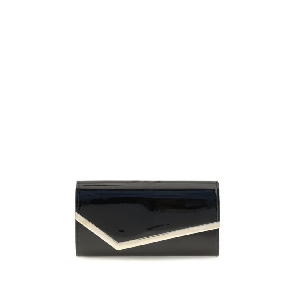 Jimmy Choo Black Calf Leather Bos Taurus Clutch Women's Bag
